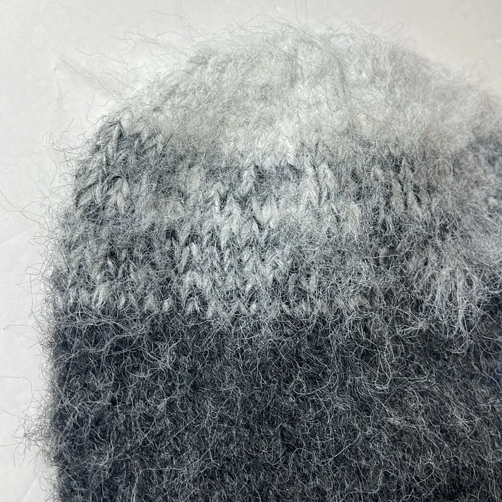 Anthropologie Wool Blend Ombre Gray to Black Beanie / Hat
